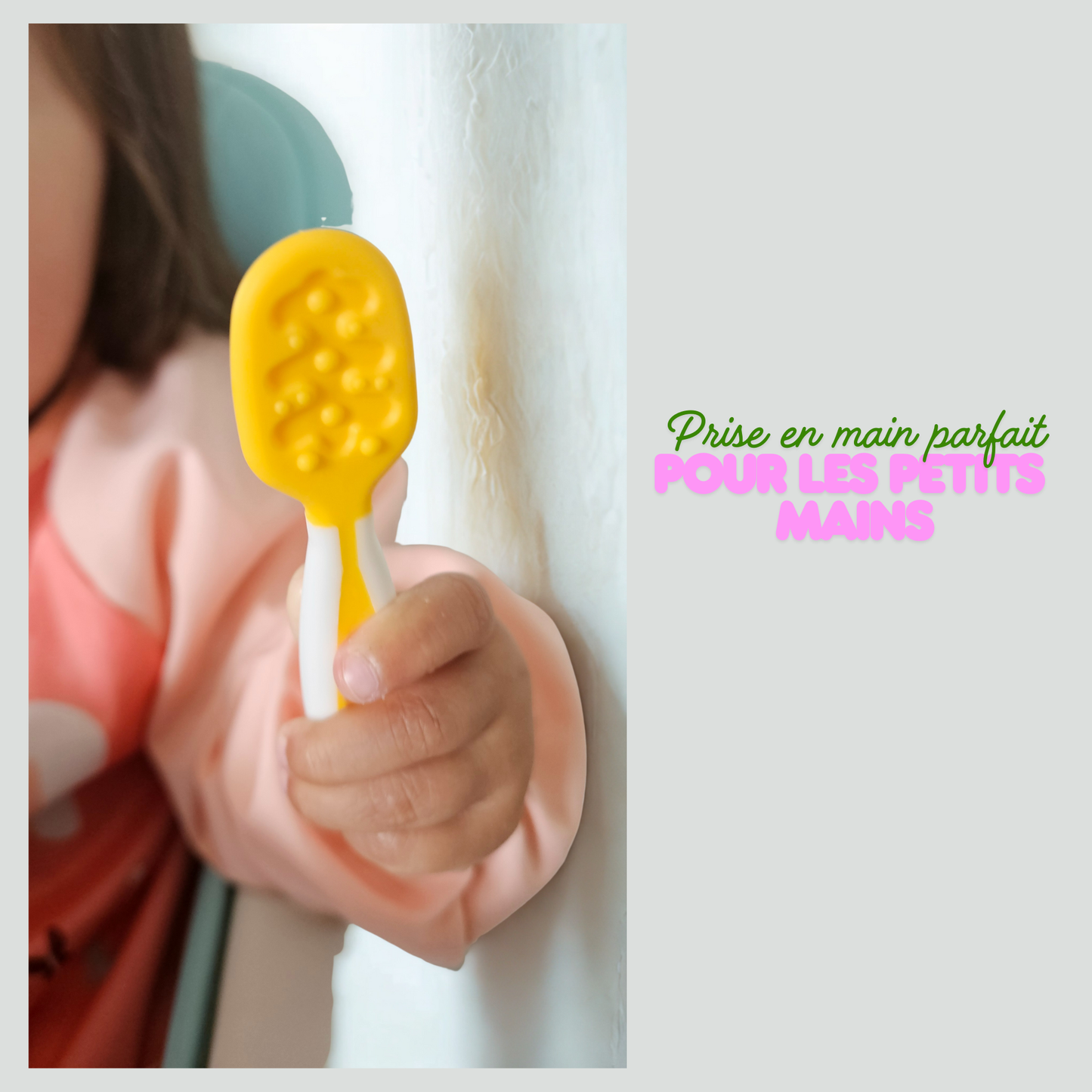 Couverts Bébé 6M+ Set 5 Pièces – Silicone Alimentaire & Acier Inoxydable Sans BPA